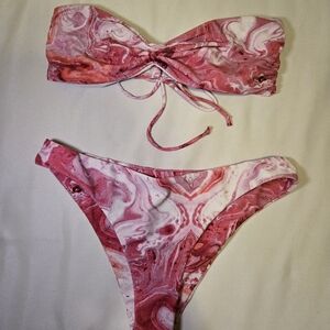 SheIn Pink Tie-dye Two Piece Swimsuit